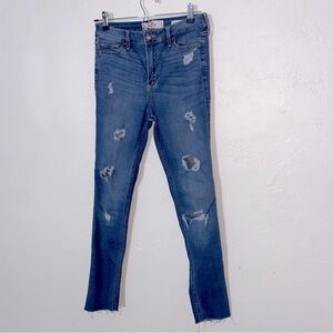 Hollister High Rise Super Skinny Jeans Destroyed Distressed Women’s Juniors 5 27